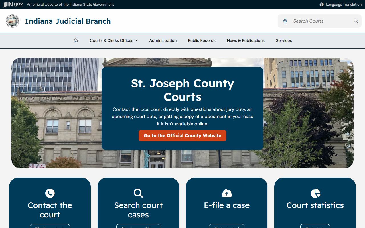 St. Joseph County Court records Indiana local court hub
