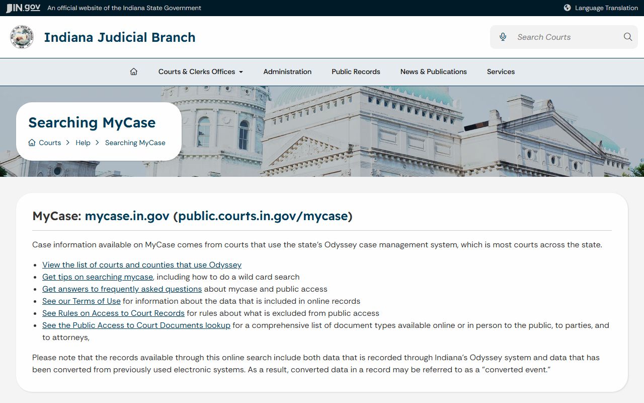 St. Joseph County court records MyCase public access help